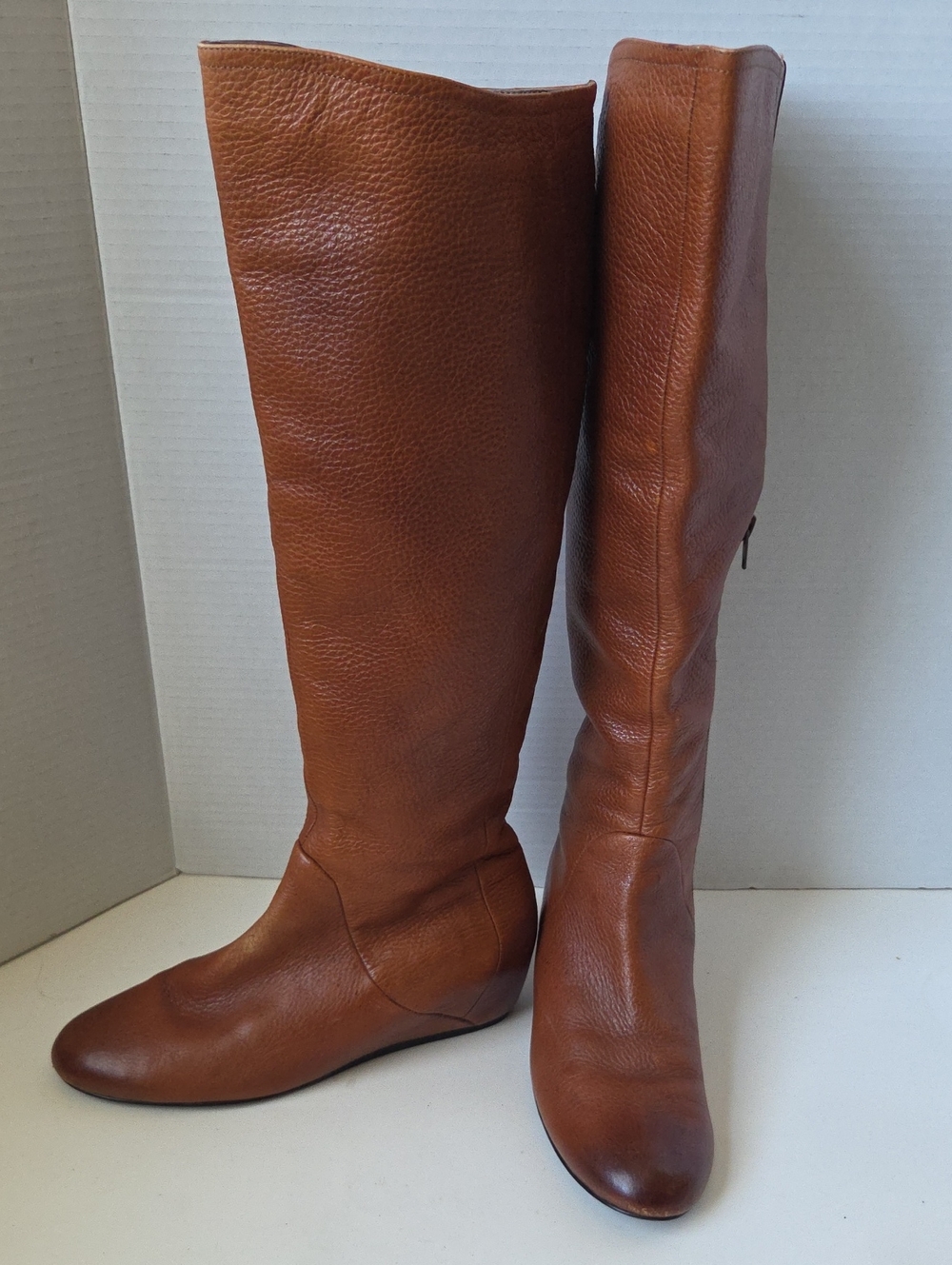 14th & and Union leather hidden wedge tall boots Size 7.5